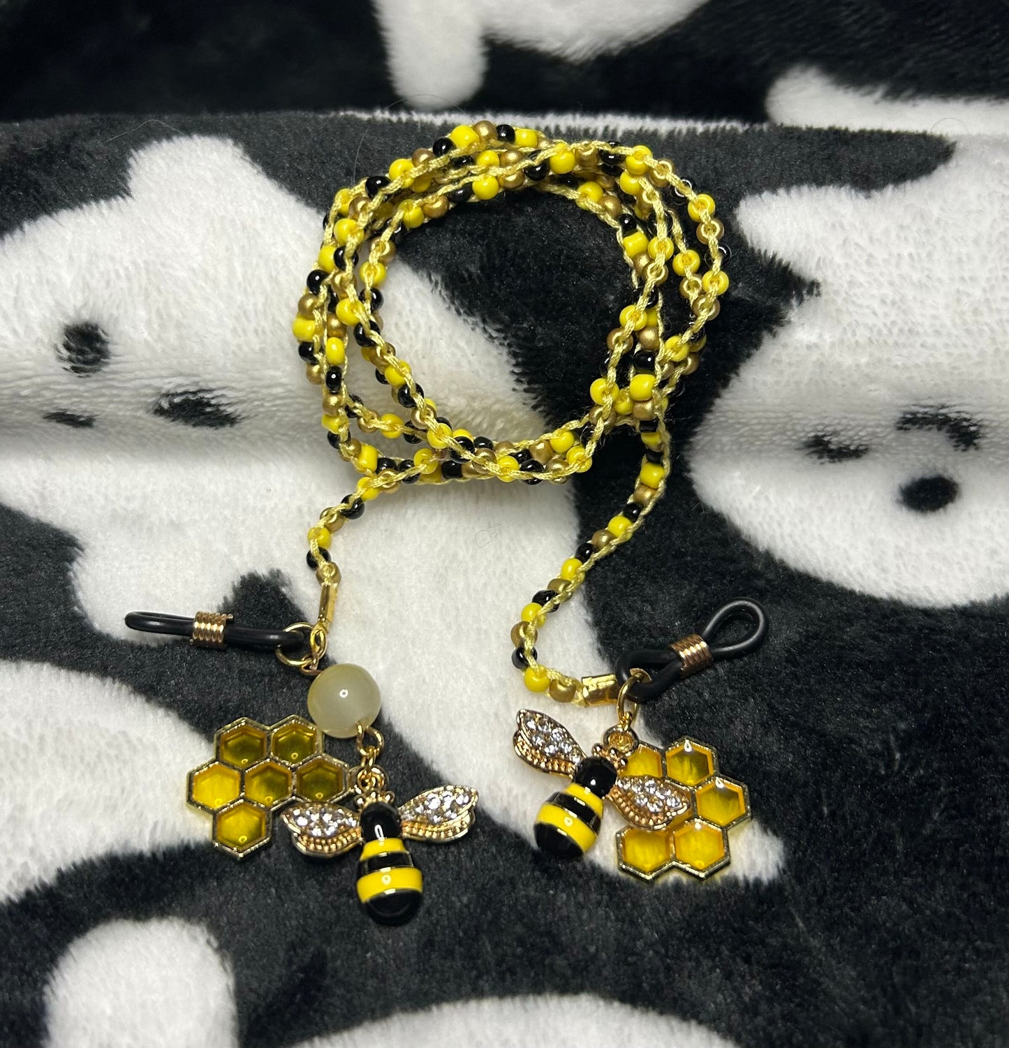 Bee bead glasses chain - customisable grips