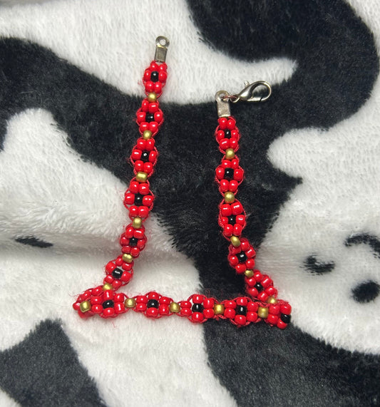 Poppy flower bracelet - Customisable base